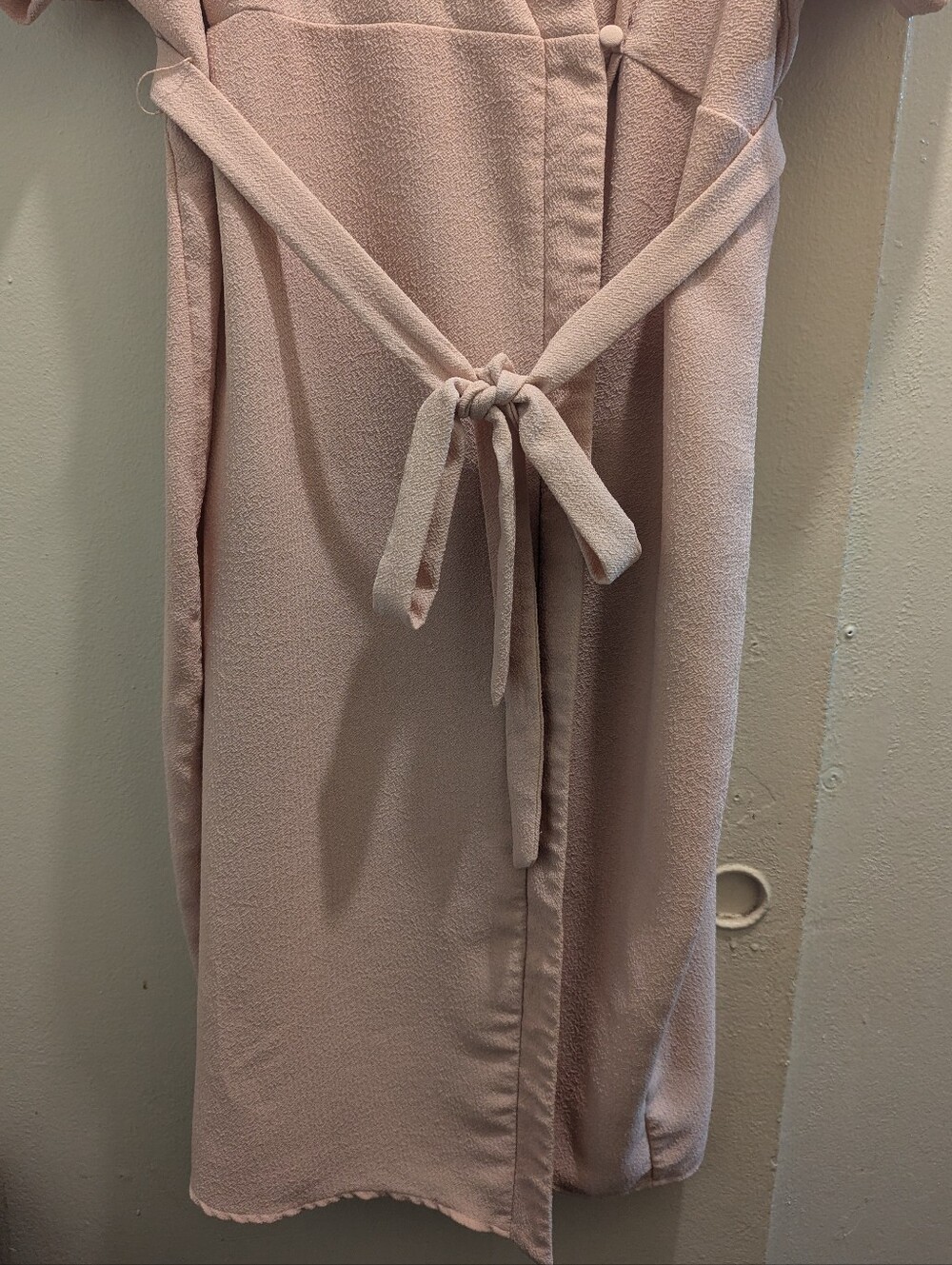 ASOS Closet London Kimono Wrap Tie Dress Blush Pink Midi Short Sleeve- 16 - Picture 11 of 16